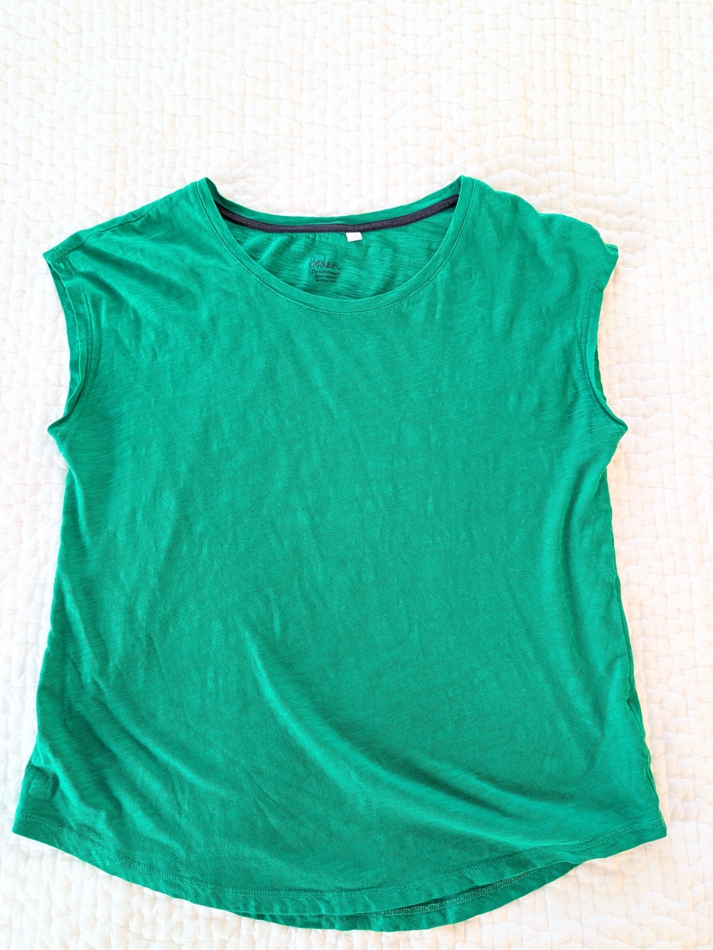 Boden Green Cap-Sleeve Crewneck T-shirt